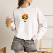 Sunflower Face Sweatshirt — Cute Boho Sun Graphic Crewneck