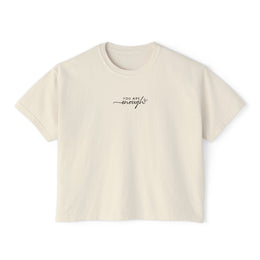 'You Are Enough' Boxy Crop Tee