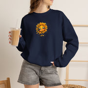 Sunflower Face Sweatshirt — Cute Boho Sun Graphic Crewneck