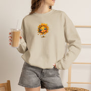 Sunflower Face Sweatshirt — Cute Boho Sun Graphic Crewneck