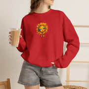 Sunflower Face Sweatshirt — Cute Boho Sun Graphic Crewneck