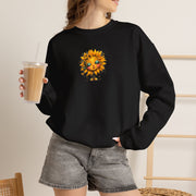 Sunflower Face Sweatshirt — Cute Boho Sun Graphic Crewneck